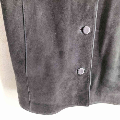 BONZ Lamb Leather 襟袖切替スエードショート丈コート レディース XS