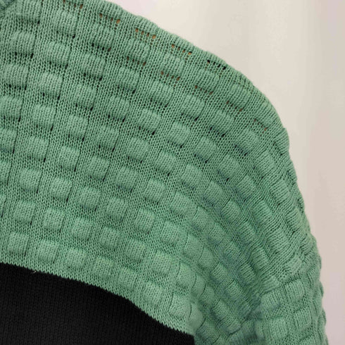 ミスタージュンコ Mr.JUNKO ツートンカラー ハーフジップ ワッフルニット メンズ L