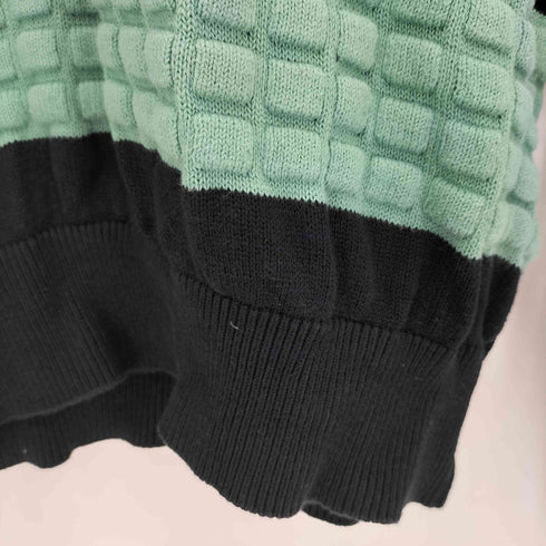 ミスタージュンコ Mr.JUNKO ツートンカラー ハーフジップ ワッフルニット メンズ L