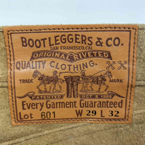 フリーホイーラーズ FREE WHEELERS BOOTLEGGERS REUNION 601 スエード レザー ジップフライ パンツ メンズ W29 L32