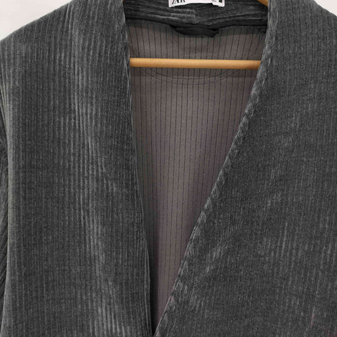 ザラ ZARA コーデュロイノーカラージャケット メンズ import:M
