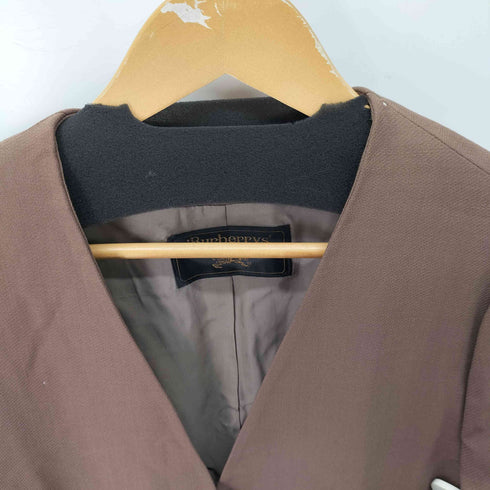 バーバリーズ BURBERRYS 刺繍ポケット ノーカラージャケット レディース