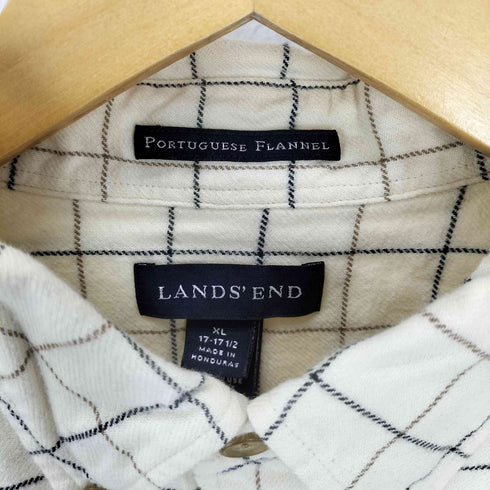 ランズエンド LANDS END チェック柄BDネルシャツ メンズ XL
