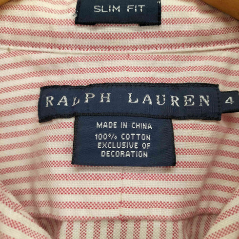 ラルフローレン RALPH LAUREN SLIM FIT ポニー刺繍ストライプBDシャツ レディース 4