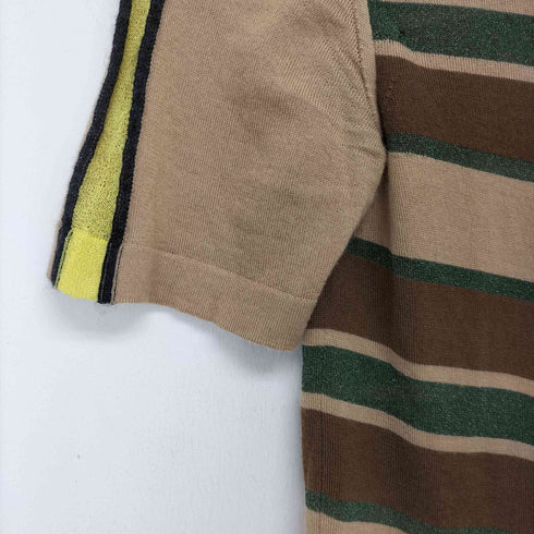 マルニ MARNI カシミヤ混 フリル ラメ ボーダー ジップニット レディース EUR:40