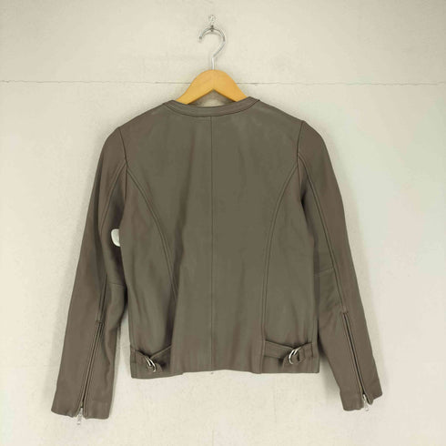 ロッソ ROSSO URBAN RESEARCH lamb leather ノーカラーレザーライダースジャケット レディース JPN:38