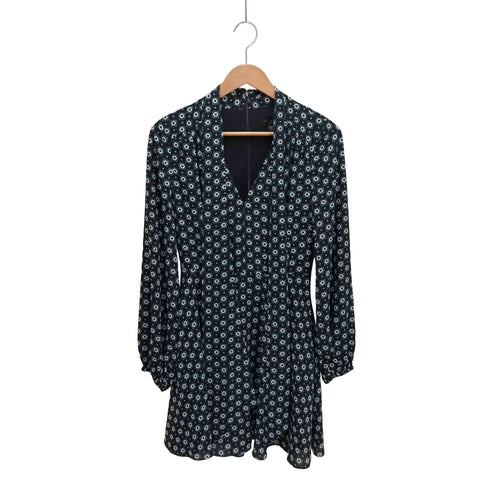 テッドベーカー TED BAKER 幾何学柄 ボウタイワンピース レディース 0