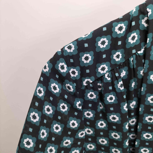 テッドベーカー TED BAKER 幾何学柄 ボウタイワンピース レディース 0