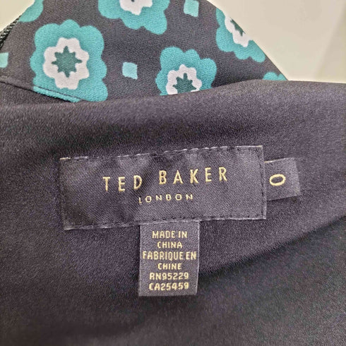 テッドベーカー TED BAKER 幾何学柄 ボウタイワンピース レディース 0