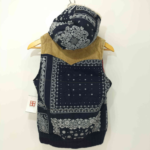 Royal Jean Y2K バンダナ ペイズリー柄 ボアフード 中綿 ベスト レディース JPN:3