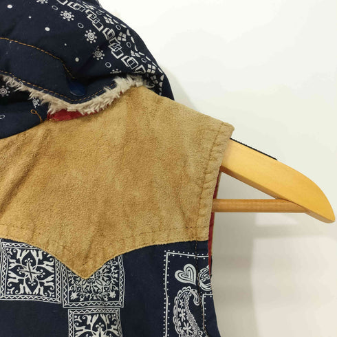 Royal Jean Y2K バンダナ ペイズリー柄 ボアフード 中綿 ベスト レディース JPN:3