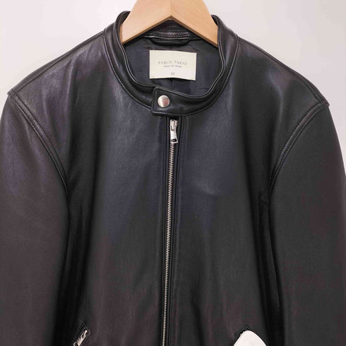 パブリックトウキョウ PUBLIC TOKYO シープレザー ダブルジップシングルライダースジャケット メンズ JPN:3