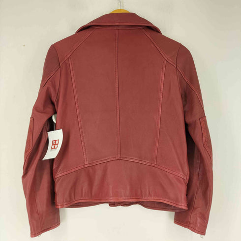 ザラ ZARA ラムレザーダブルライダースジャケット レディース import:M