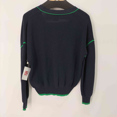 ユーバイスピックアンドスパン U by SPICK&SPAN 22SS 片畦ラインVネック カーディガン レディース