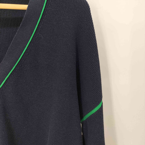 ユーバイスピックアンドスパン U by SPICK&SPAN 22SS 片畦ラインVネック カーディガン レディース