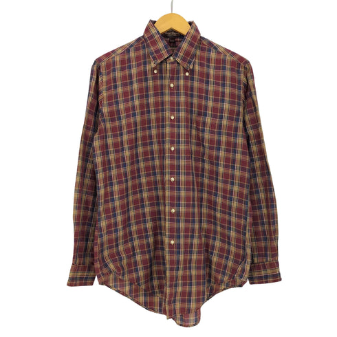 ノルマン NORMAN USA製 シアー チェック長袖ボタンダウンシャツ メンズ import:M