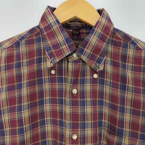 ノルマン NORMAN USA製 シアー チェック長袖ボタンダウンシャツ メンズ import:M