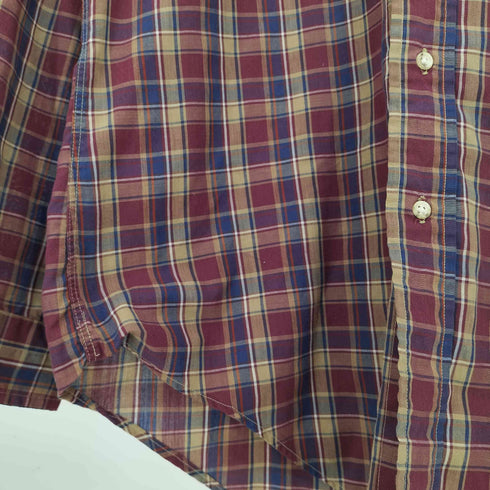 ノルマン NORMAN USA製 シアー チェック長袖ボタンダウンシャツ メンズ import:M