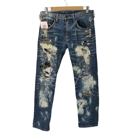 アールエヌエー RNA スタッズ 薔薇 スカルパッチ ブリーチ加工 デニムパンツ Y2K メンズ JPN:M
