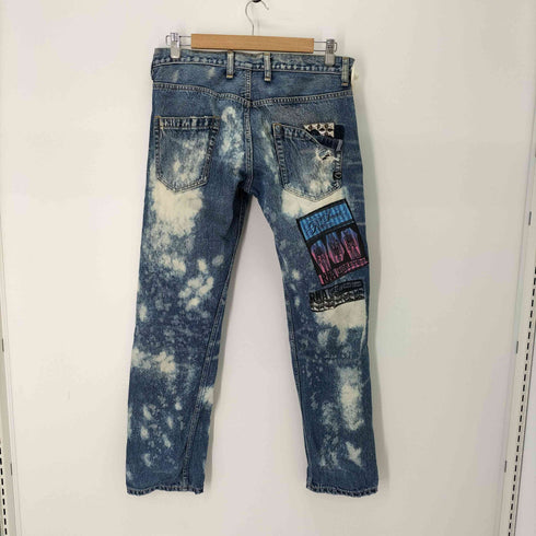 アールエヌエー RNA スタッズ 薔薇 スカルパッチ ブリーチ加工 デニムパンツ Y2K メンズ JPN:M