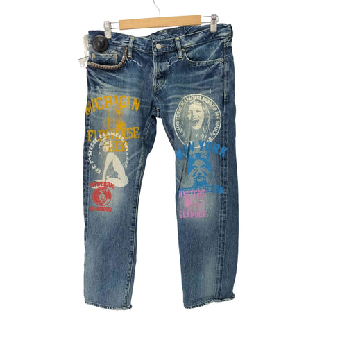 ヒステリックグラマー HYSTERIC GLAMOUR SP加工 COLLAGE ペイント ウォッシュ ダメージ加工 ストレート デニム メンズ 34