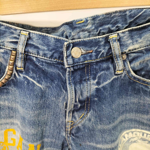 ヒステリックグラマー HYSTERIC GLAMOUR SP加工 COLLAGE ペイント ウォッシュ ダメージ加工 ストレート デニム メンズ 34