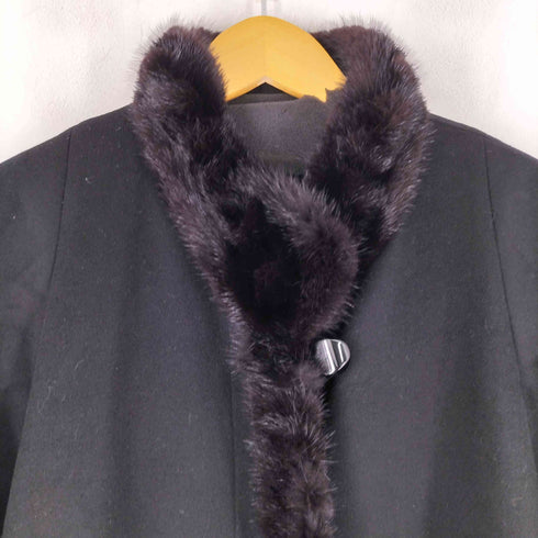 ピエールバルマン Pierre Balmain カシミア100% ミンクファー ロングコート レディース 9ar