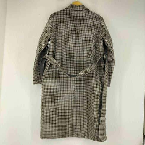 千鳥格子ステンカラーコート メンズ