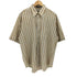 ヴァンヒューゼン VAN HEUSEN WRINKLE FREE STAIN SHIELD ストライプ S/S レギュラー カラー シャツ メンズ import:L