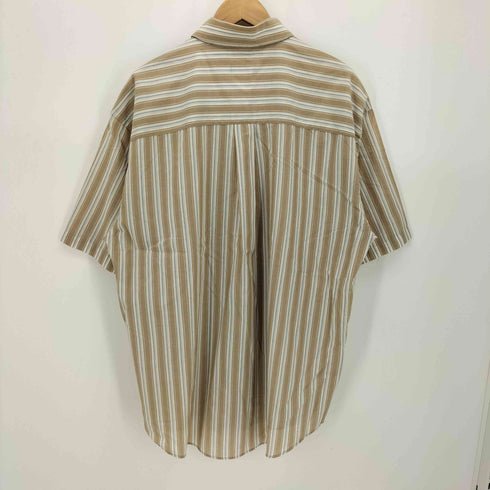 ヴァンヒューゼン VAN HEUSEN WRINKLE FREE STAIN SHIELD ストライプ S/S レギュラー カラー シャツ メンズ import:L