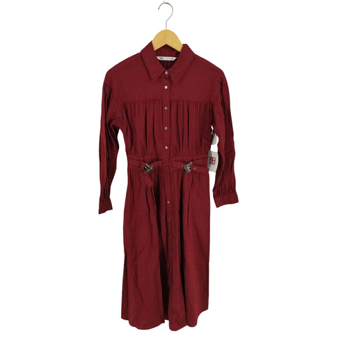 ザラ ZARA メタルバックル付き シャツワンピース レディース import:S