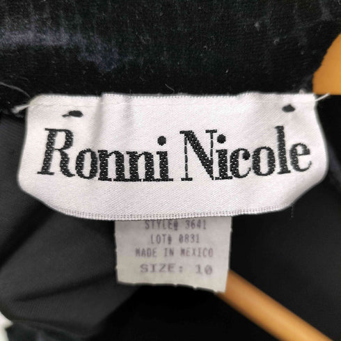 RONNI NICOLE VINTAGE パイソン ベロア ノースリーブ ロング ドレス ワンピース レディース 10