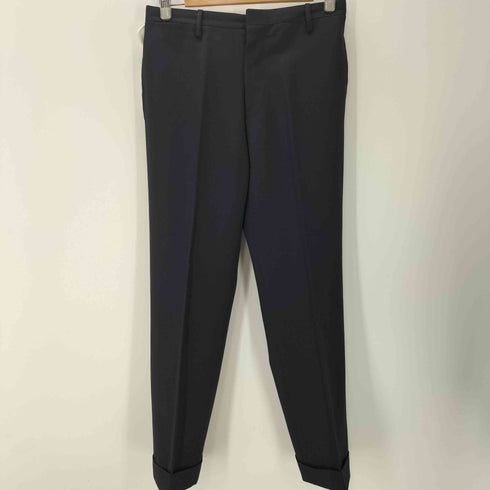 hLam イタリア製 3B ウール テーラード ジャケット センタープレス 裾ダブル スラックス パンツ スーツセットアップ メンズ 44