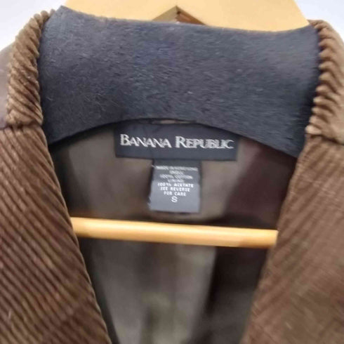 バナナリパブリック BANANA REPUBLIC 90-00S ウッドボタン 太畝 コーデュロイ ハンティング ジレ ベスト メンズ import:S