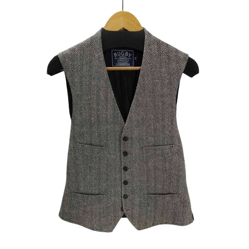 ラグビーラルフローレン Rugby Ralph Lauren ヘリンボーン ツイード 6B ジレ ベスト メンズ US:38