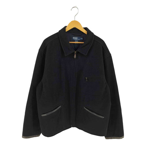 ポロバイラルフローレン Polo by RALPH LAUREN レザー切替 ウールジャケット メンズ import:XXL
