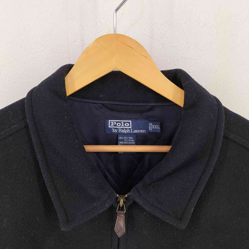 ポロバイラルフローレン Polo by RALPH LAUREN レザー切替 ウールジャケット メンズ import:XXL