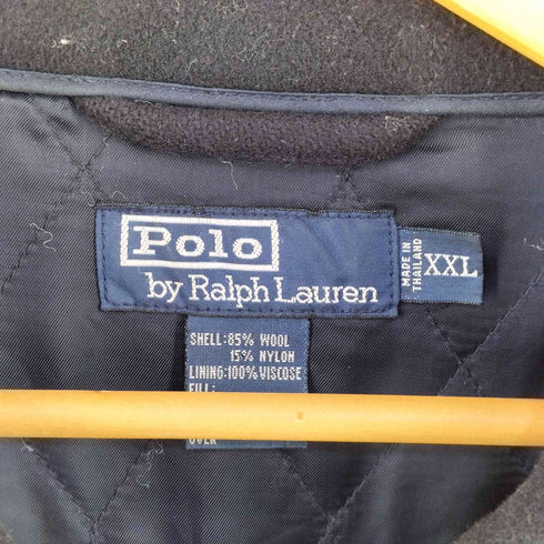 ポロバイラルフローレン Polo by RALPH LAUREN レザー切替 ウールジャケット メンズ import:XXL