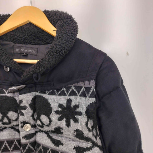 インザアティック In The Attic ネイティブ柄 スカル 2WAY 襟ファー 袖ジップ 中綿ジャケット メンズ JPN:M