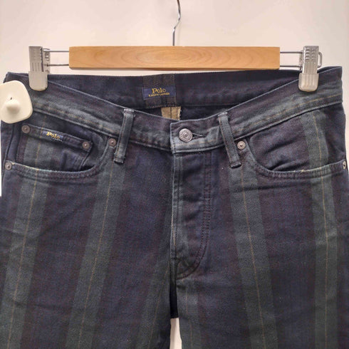 ポロラルフローレン POLO RALPH LAUREN THE SULLIVAN SLIM 革パッチ ブラックウォッチ 5ポケット テーパード パンツ メンズ 29/30