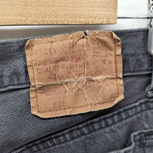 リーバイス Levis 90s 501 ボタン裏532 ノックスビル工場 後染め ボタンフライ ストレートブラックデニムパンツ メンズ W33