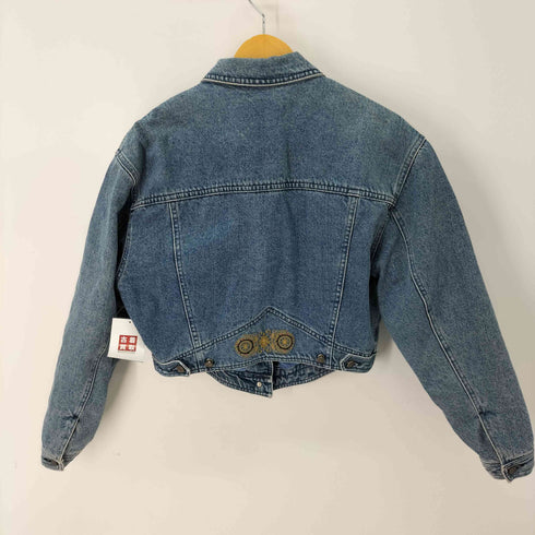 GMV 刺繍デザイン 裏地キルティング クロップド デニムジャケット レディース 30/44