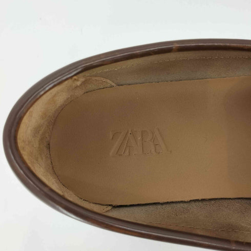 ザラ ZARA CONTRAST LEATHER LOAFERS コントラスト ローファー メンズ EUR:40