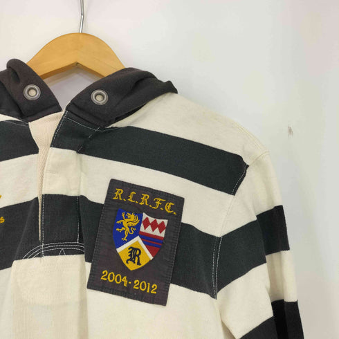 ラグビーラルフローレン Rugby Ralph Lauren VINTAGE SLIM FIT 両面刺繍 ナンバリング ボーダー ラガーシャツパーカー メンズ import:S