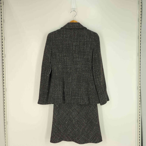 マックスマーラ MAX MARA 銀タグ イタリア製 ツィード ウールレーヨンポリ ジャケット スカート セットアップ レディース 40