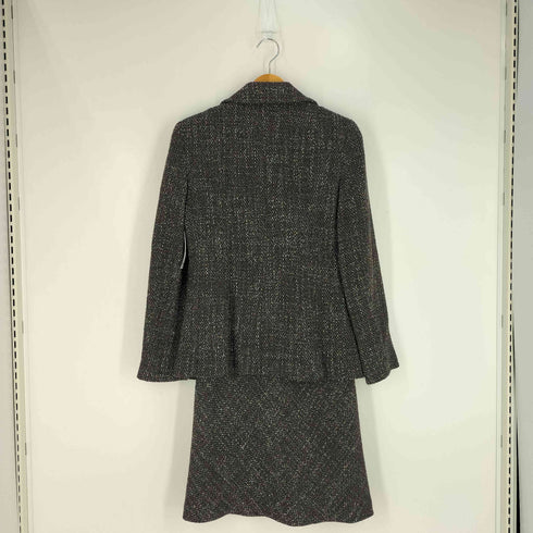 マックスマーラ MAX MARA 銀タグ イタリア製 ツィード ウールレーヨンポリ ジャケット スカート セットアップ レディース 40