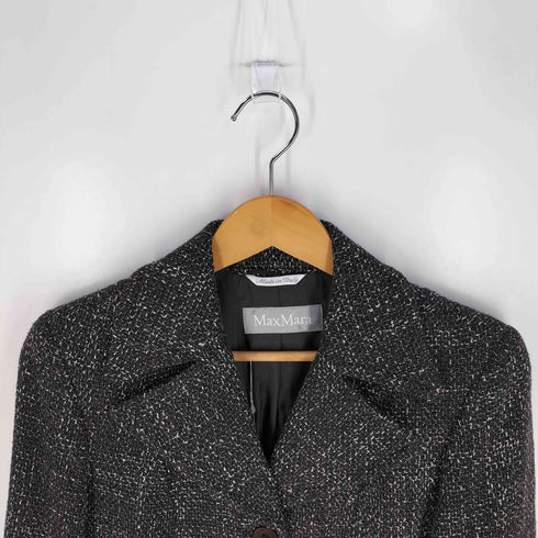 マックスマーラ MAX MARA 銀タグ イタリア製 ツィード ウールレーヨンポリ ジャケット スカート セットアップ レディース 40