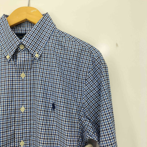 ラルフローレン RALPH LAUREN SLIM-FIT 現行タグ ポニー刺繍 ギンガムチェック ボタンダウンシャツ メンズ import:S