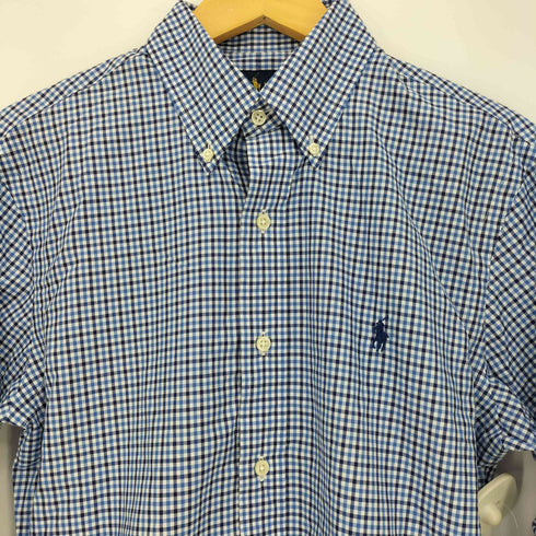 ラルフローレン RALPH LAUREN SLIM-FIT 現行タグ ポニー刺繍 ギンガムチェック ボタンダウンシャツ メンズ import:S