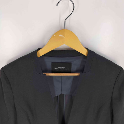 ユナイテッドアローズグリーンレーベルリラクシング UNITED ARROWS green label relaxing 手洗い可能 ドビーカルゼ キザミラペル ジャケット テーパード パンツ レディース 40